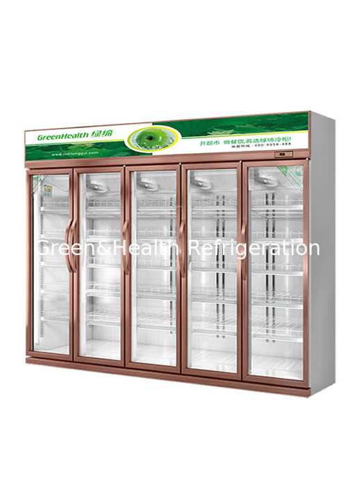 Fan Cooling Refrigeration Cabinets Two Door Refrigerator Height Adjustable For Super Market