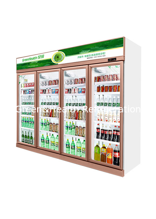 2520L N Glass Door No Drops Soft Drink Display Chiller For Store 2 To 8C