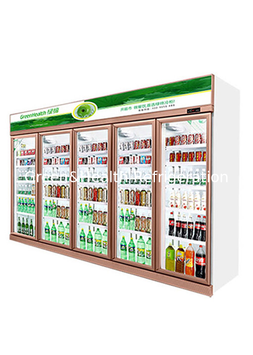 2520L N Glass Door No Drops Soft Drink Display Chiller For Store 2 To 8C