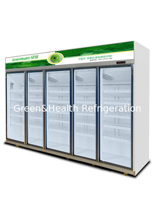 Commercial Beverage Cooler with Triple Glass Door 1050W Power and 1530L Capacity for Supermarkets