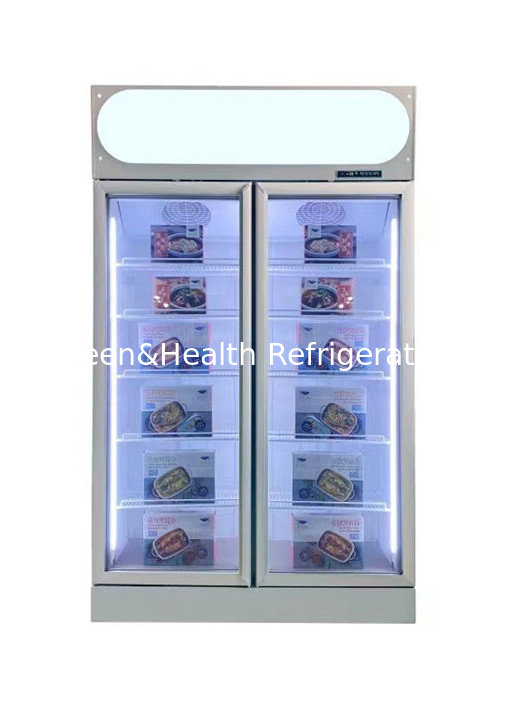 Minus 22 Degrees Upright Glass Door Freezer  Display Fridge In Supermarket