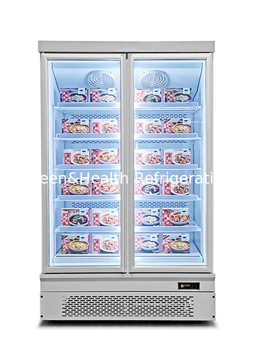 Fan cooling Bottom Units Glass door Fridge Inside Visible Stand Display Freezer 750W