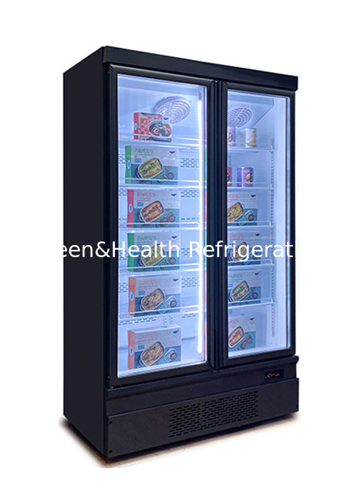 Fan cooling Bottom Units Glass door Fridge Inside Visible Stand Display Freezer 750W