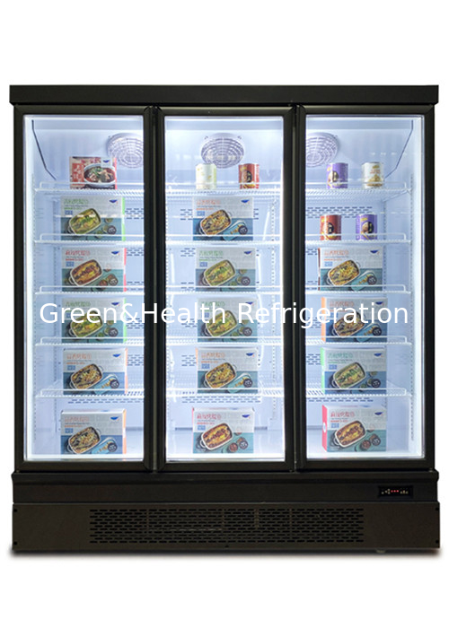 Fan cooling Bottom Units Glass door Fridge Inside Visible Stand Display Freezer 750W