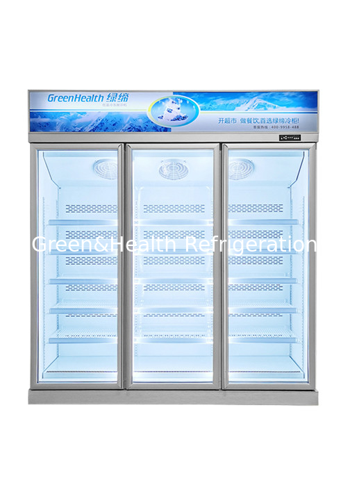 Supermarket  Ice Cream Freezer 1 2 3 Door Upright Glass Front Display