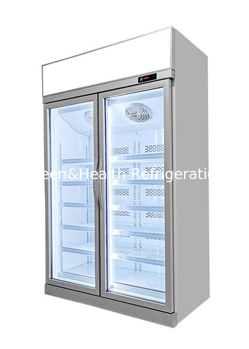Vertical Triple Door Heated Hyper Market Glass Display Freezer 220V 1450L