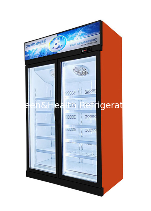 Vertical Triple Door Heated Hyper Market Glass Display Freezer 220V 1450L