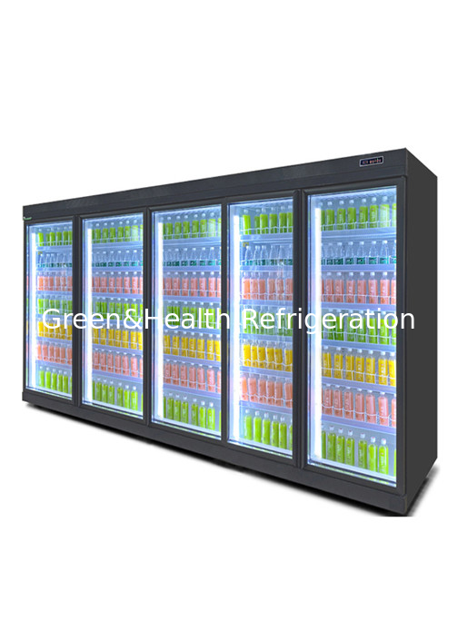1800W Commercial Beverage Cooler Glass Vitrine Drinks Upright Showcase For Retail Store