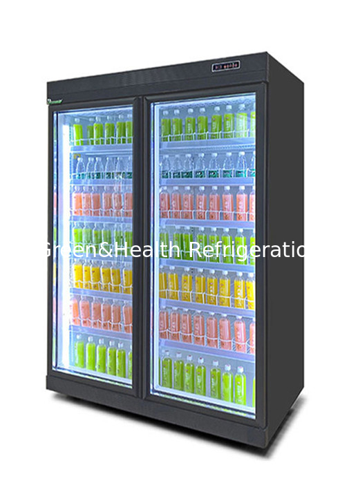 R22a Air Cooling Vertical Front Glass Door Cooler High Capacity For Drinks