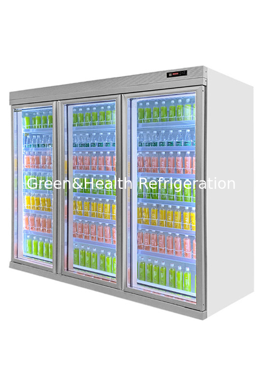 R22a Air Cooling Vertical Front Glass Door Cooler High Capacity For Drinks