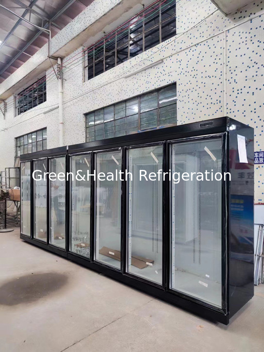 R22a Air Cooling Vertical Front Glass Door Cooler High Capacity For Drinks