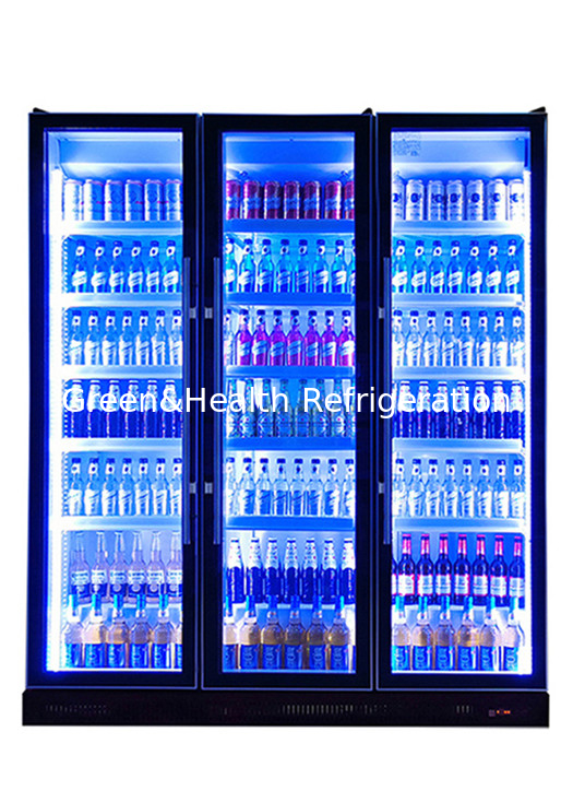 3 Light Color 740L Air Cooling Glass Door Bottle Cooler Display Fridge