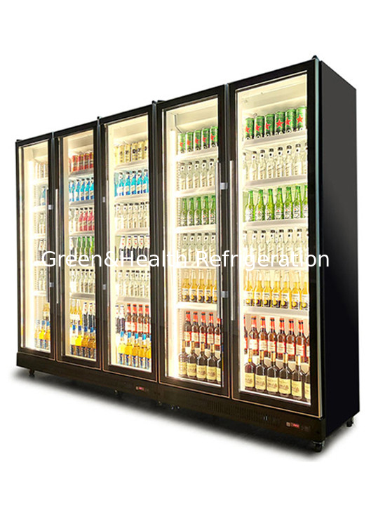 3 Doors Display Bottle Liquor Beer Refrigerator Auto Defrost No Light Box