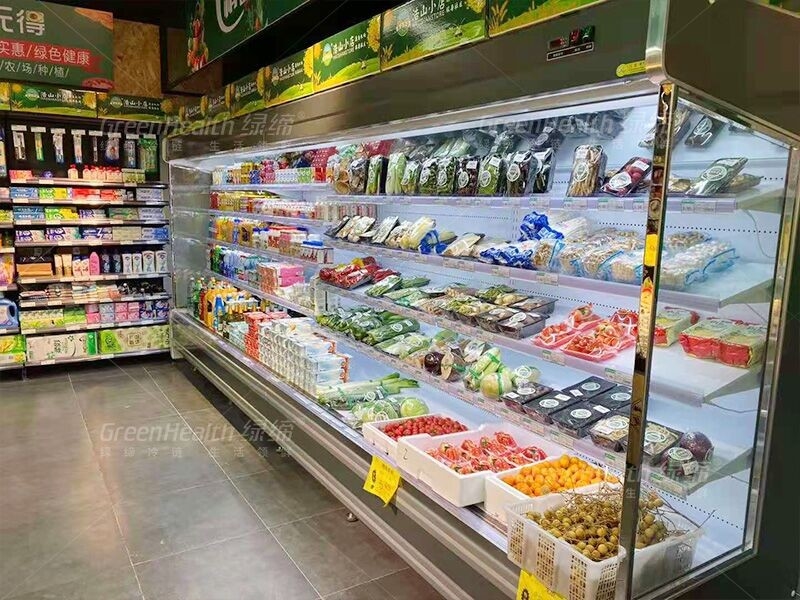 R22 Commercial Display Freezer Multi Rack Stand Open Display Air Chiller For Fruits Vegetables