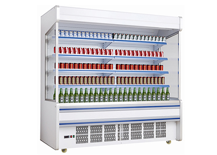 2.5m Plug In System 4 Layers Commercial Open Refrigerator For Merchandiser Display