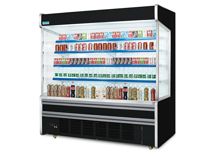 2.5m Plug In System 4 Layers Commercial Open Refrigerator For Merchandiser Display