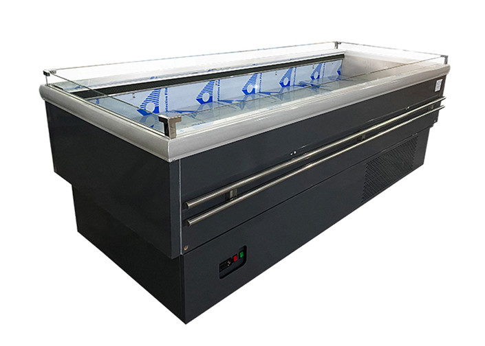 Square Open Type Supermarket Island Freezer Store Vegetable Fruit Display Case 700L