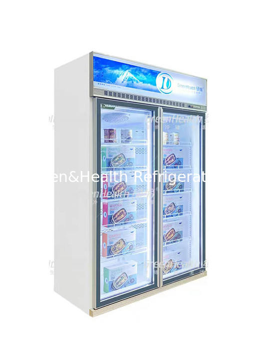 1500L Inverter Type Commercial Display Freezer For Meat Refrigerated Showcase