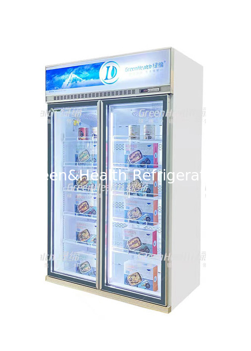 1500L Inverter Type Commercial Display Freezer For Meat Refrigerated Showcase