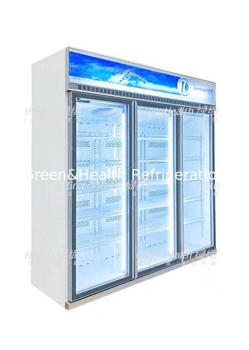 1500L Inverter Type Commercial Display Freezer For Meat Refrigerated Showcase