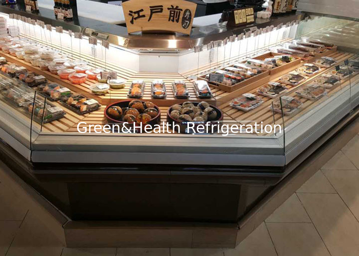 Big Volume Cooked Food Deli Display Refrigerator With Sliding Door 4 Universal Wheel
