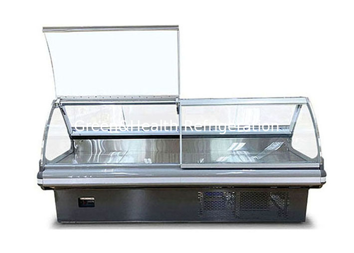 Inside Stainless Steel Delicatessen Deli Display Chiller For Shop Fan Cooling