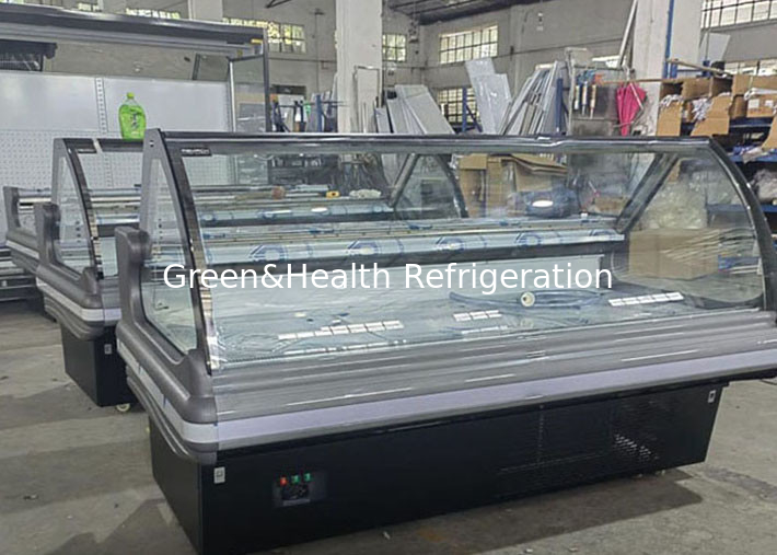 Inside Stainless Steel Delicatessen Deli Display Chiller For Shop Fan Cooling
