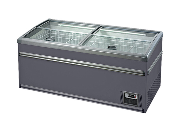 Combined Open Top Sliding Door Island Freezer Auto Defrost For Supermarket