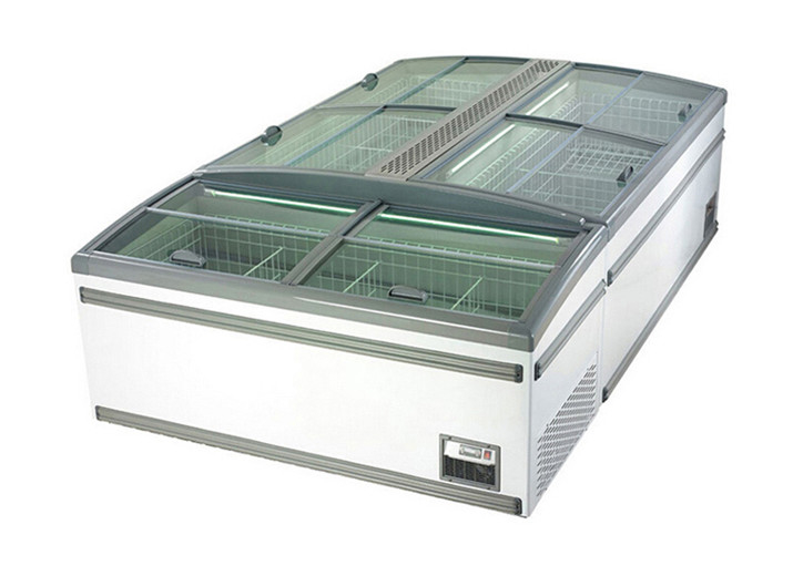 Combined Open Top Sliding Door Island Freezer Auto Defrost For Supermarket