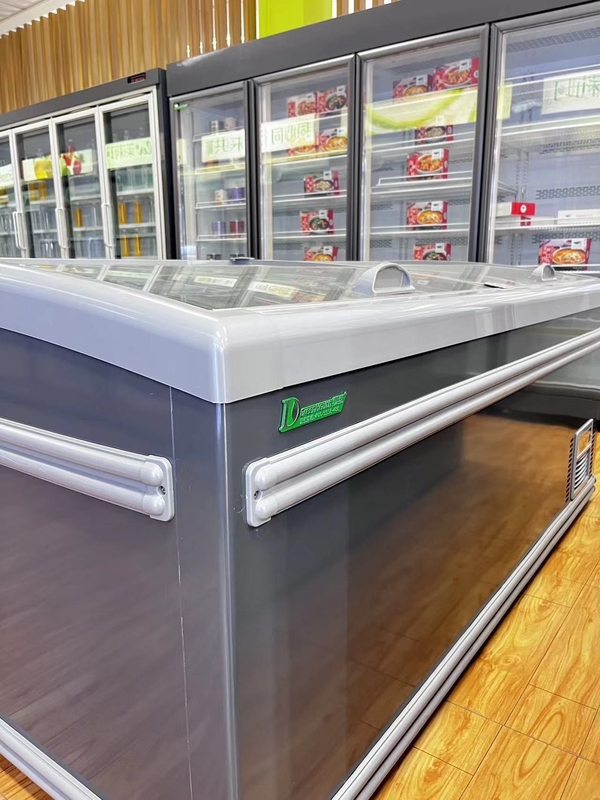Combined Open Top Sliding Door Island Freezer Auto Defrost For Supermarket