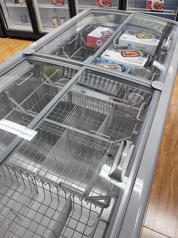 Combined Open Top Sliding Door Island Freezer Auto Defrost For Supermarket