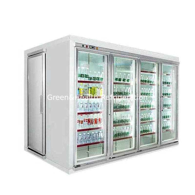 7500L R404 Commercial Display Freezer Multi Glass Door Walk In Cold Storage Display Chiller