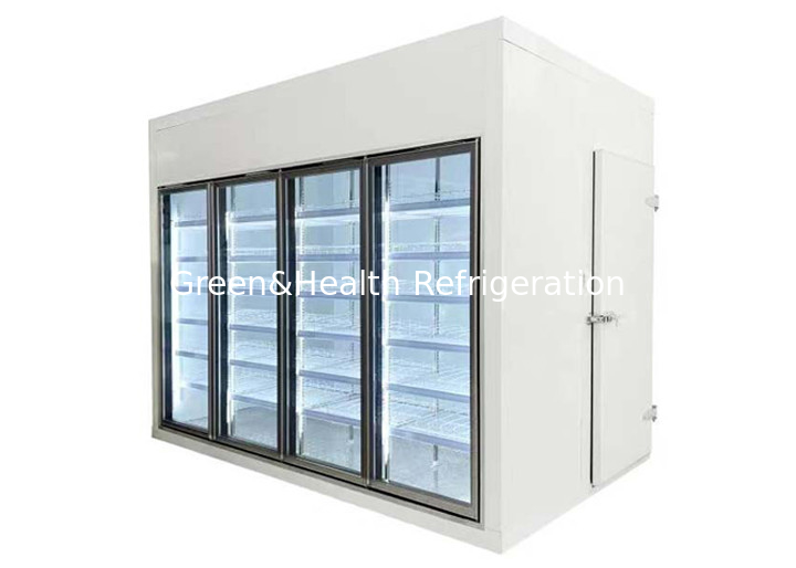 7500L R404 Commercial Display Freezer Multi Glass Door Walk In Cold Storage Display Chiller