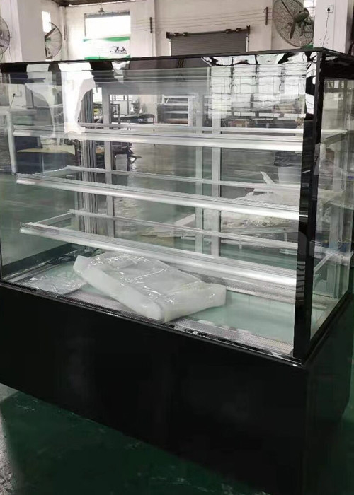 3 Layers Glass Bakery Cake Shop Display Showcase Freezer For Bread