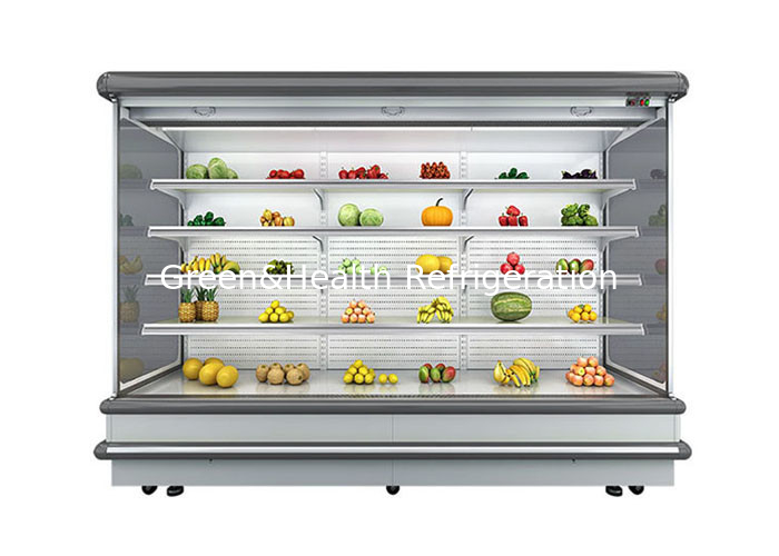 Air Curtain Remote Upright Multideck Open Chiller Refrigerator For Supermarket
