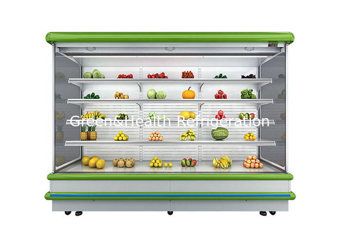 Air Curtain Remote Upright Multideck Open Chiller Refrigerator For Supermarket