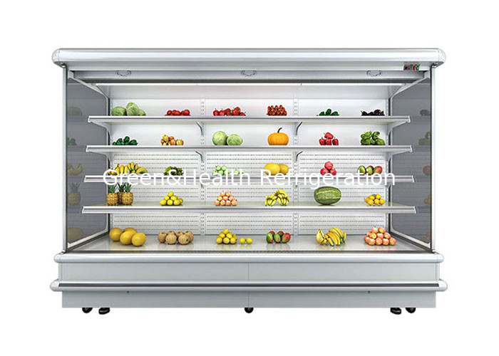 Air Curtain Remote Upright Multideck Open Chiller Refrigerator For Supermarket
