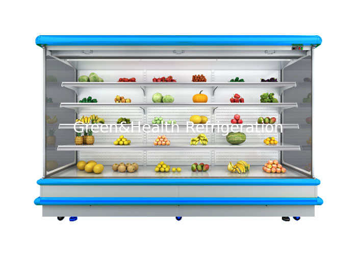 Air Curtain Remote Upright Multideck Open Chiller Refrigerator For Supermarket
