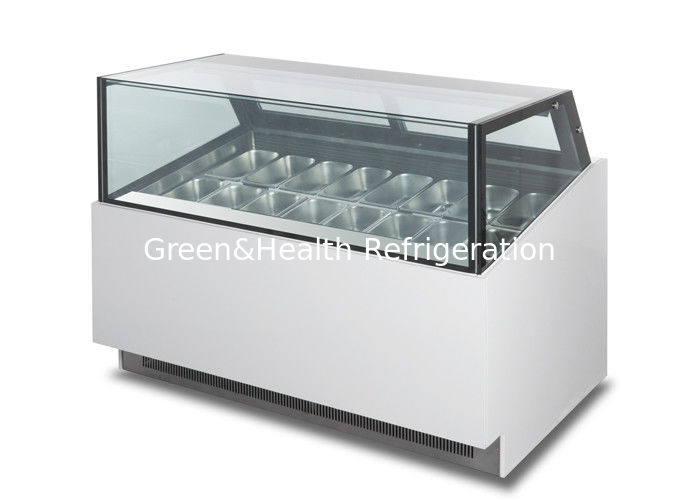 Commercial 16-Pan Ice Cream Display Freezer with Sliding Glass Door and Danfoss Compressor