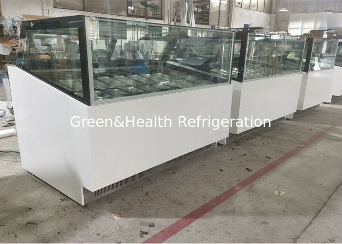 Commercial 16-Pan Ice Cream Display Freezer with Sliding Glass Door and Danfoss Compressor