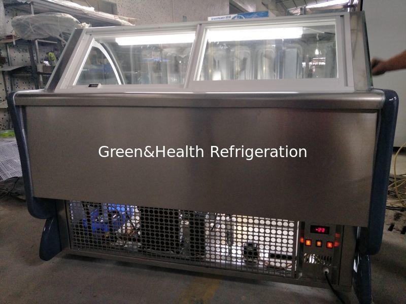 Commercial Gelato Hard Ice Cream Display Freezer Showcase With 8/10/12/14/16 Pans