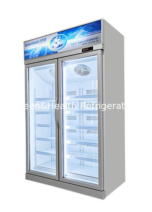 Three Door Upright Freezer Commercial Display Refrigerator With Beverage
