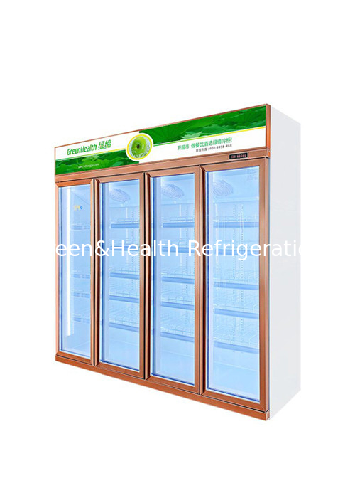 Upright Glass Doors Fridge Commercial Beverage Cooler For Convenience Stores / Restaurants & Cafes
