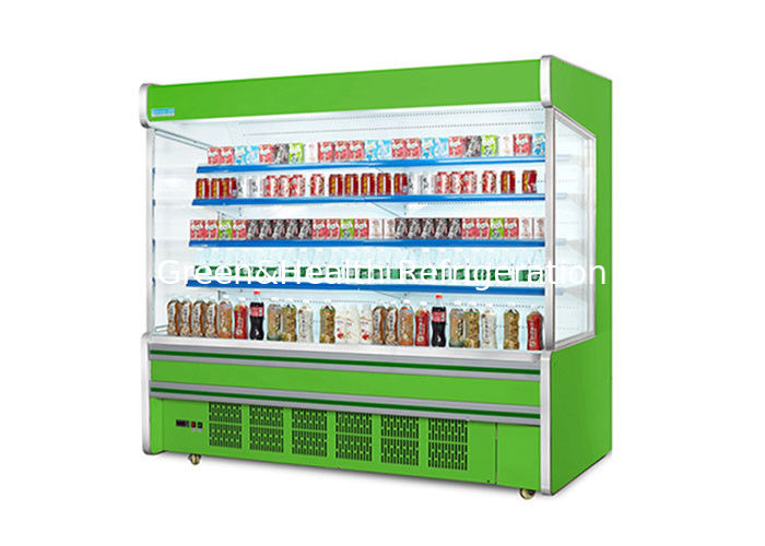 Commercial Multideck Open Chiller with Dynamic Cooling Adjustable Shelves and LED Lighting for Supermarkets