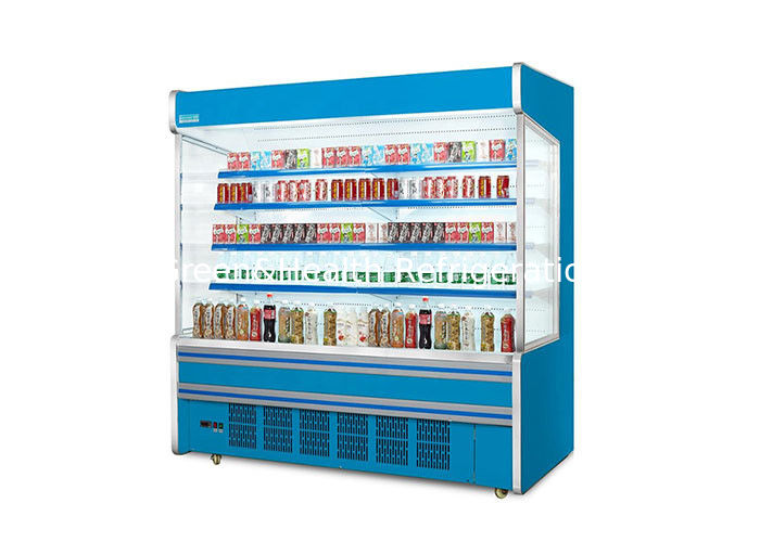 Commercial Multideck Open Chiller with Dynamic Cooling Adjustable Shelves and LED Lighting for Supermarkets