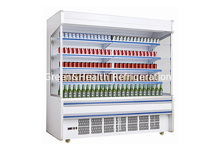 Commercial Multideck Open Chiller with Dynamic Cooling Adjustable Shelves and LED Lighting for Supermarkets