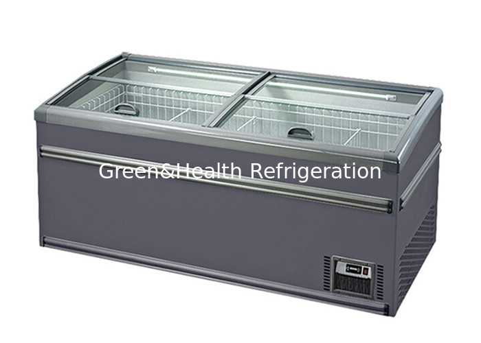 Large Volume Sliding Door Ice Cream Refrigerator Island Display Freezer R404a 1040L