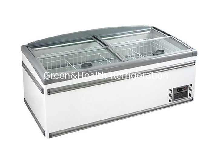 Large Volume Sliding Door Ice Cream Refrigerator Island Display Freezer R404a 1040L