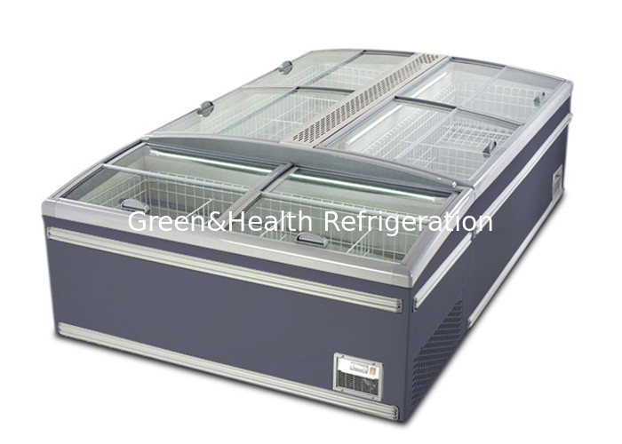 Large Volume Sliding Door Ice Cream Refrigerator Island Display Freezer R404a 1040L