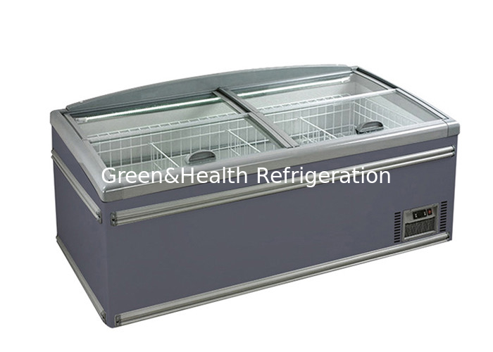 Large Volume Sliding Door Ice Cream Refrigerator Island Display Freezer R404a 1040L